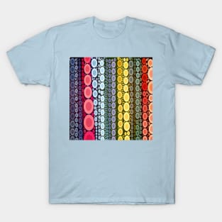 1980s preppy mid century modern rainbow circle pattern T-Shirt